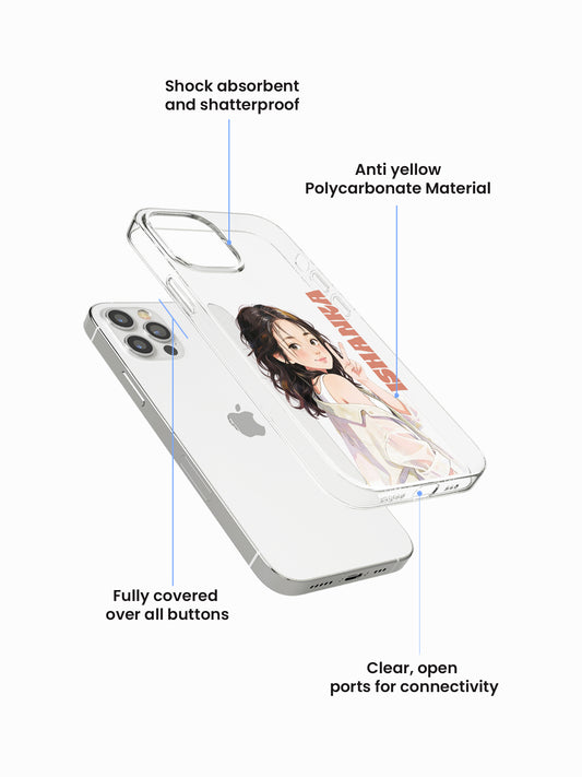 Bling Girliecore Name Printed Anti-Yellow Clear Case
