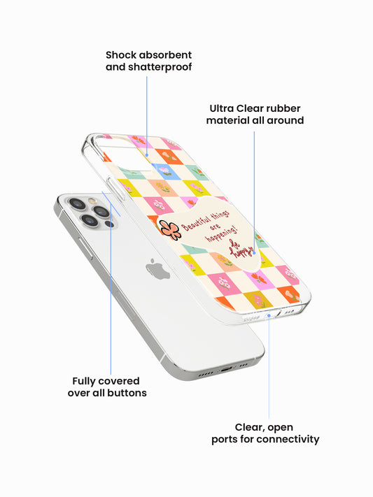 Blooming Ghingham Silicone Case Cover