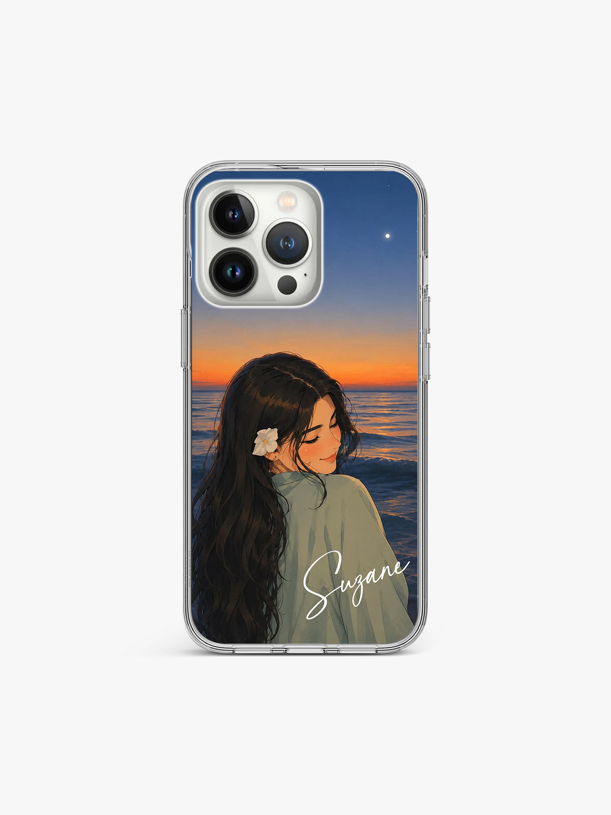 Whispra Illustrae Name Printed Clear Silicone Cover