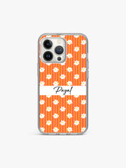 Curated Stripes Name Printed Clear Silicone Cover
