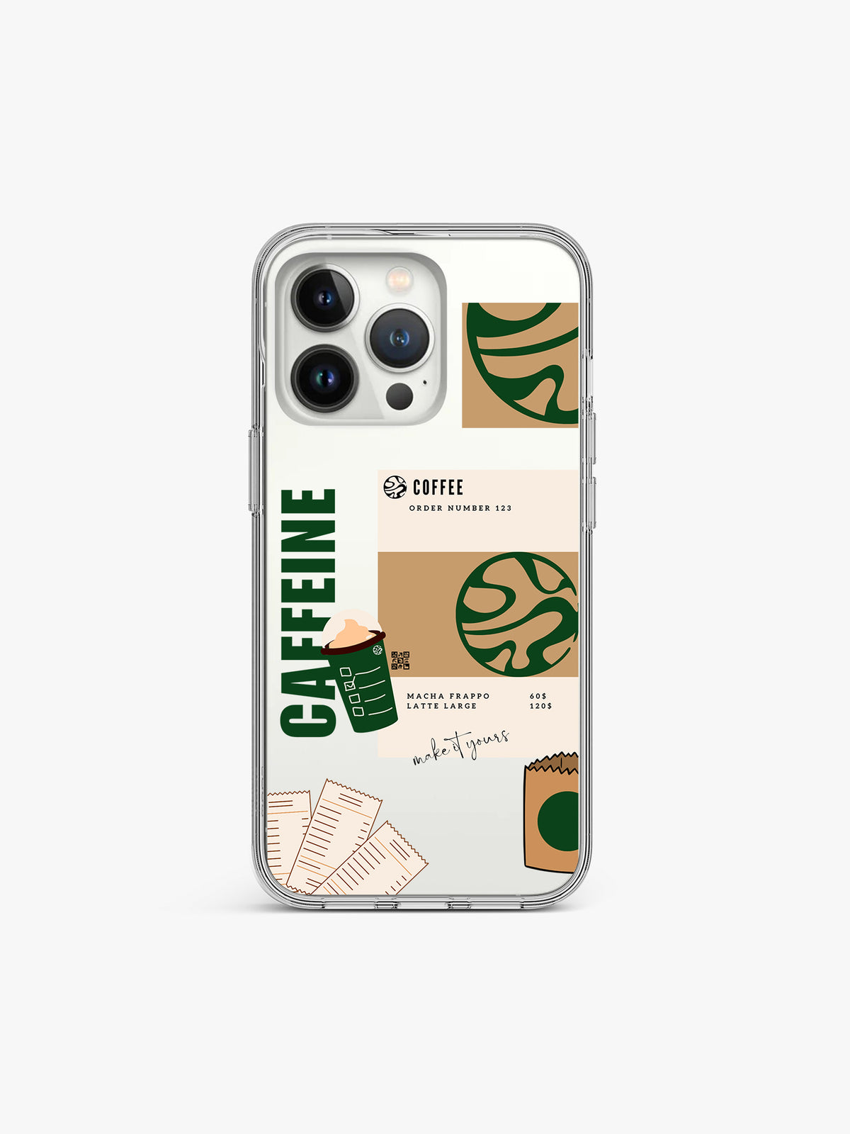 Caffeine Coffee Printed Clear Silicone Cover