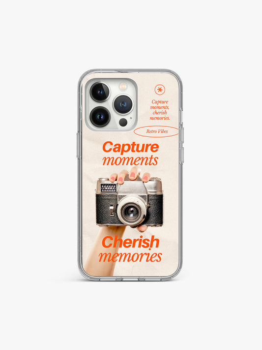 Capture moments Retro Printed Clear Silicone Cover