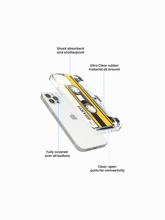 Walkman Cassette Music Name Printed Clear Silicone Cover
