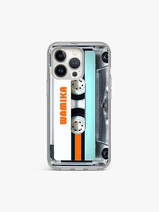 Compact Cassette Music Name Printed Clear Silicone Cover