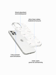 Cute Kawai Cloud Printed Clear Silicone Cover