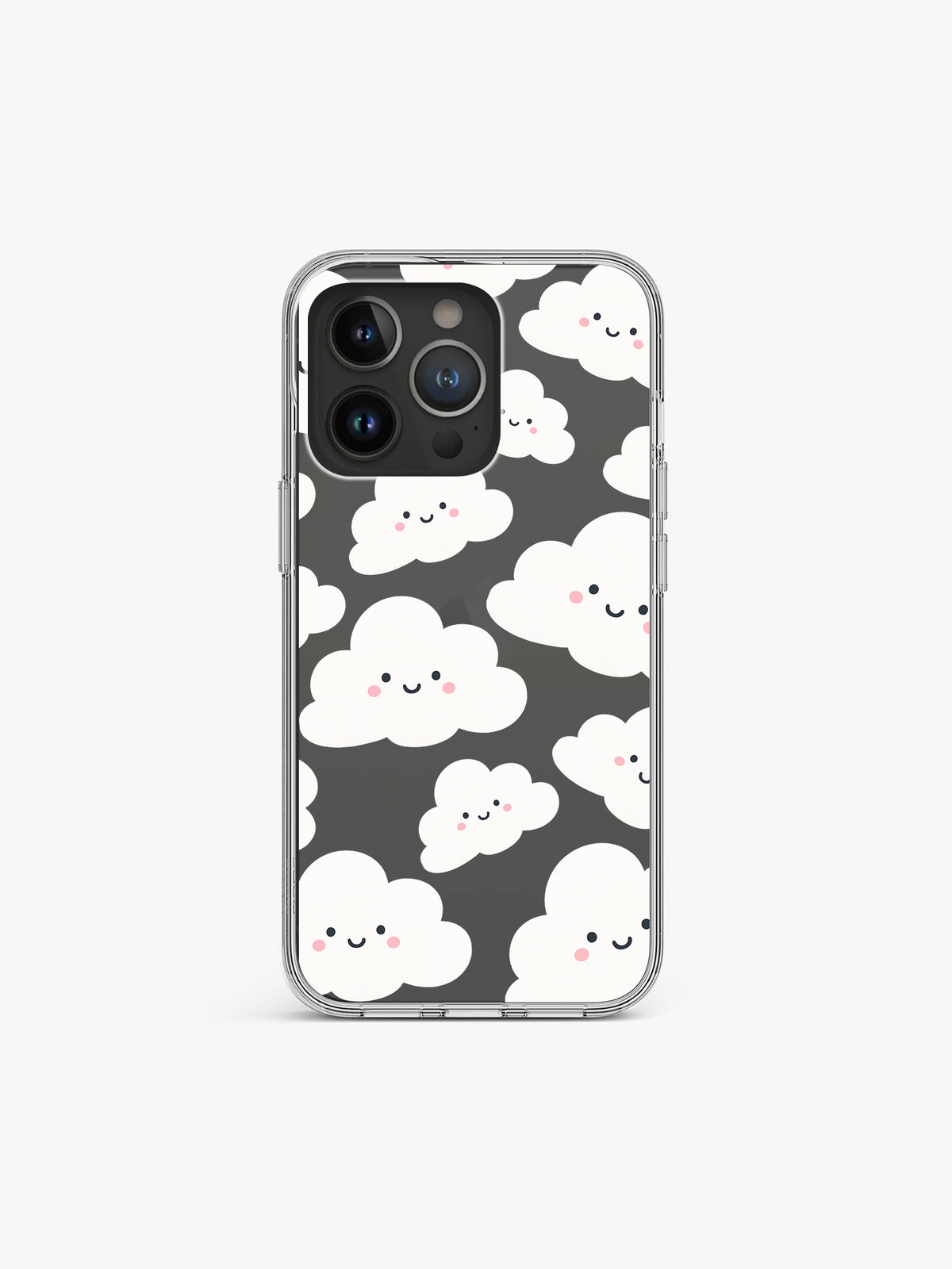 Cute Kawai Cloud Printed Clear Silicone Cover