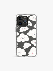 Cute Kawai Cloud Printed Clear Silicone Cover