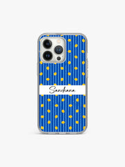 Curated Stripes Name Printed Clear Silicone Cover