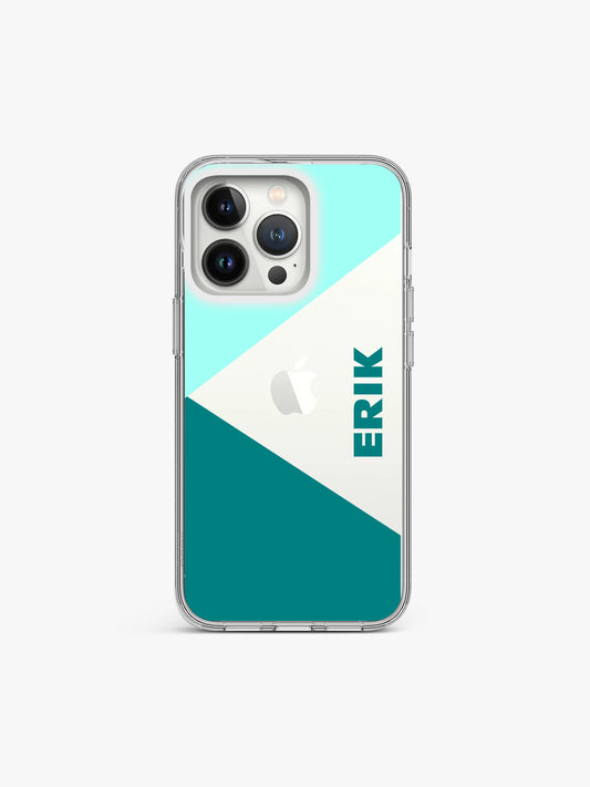 Stripy toned Name Printed Clear Silicone Cover