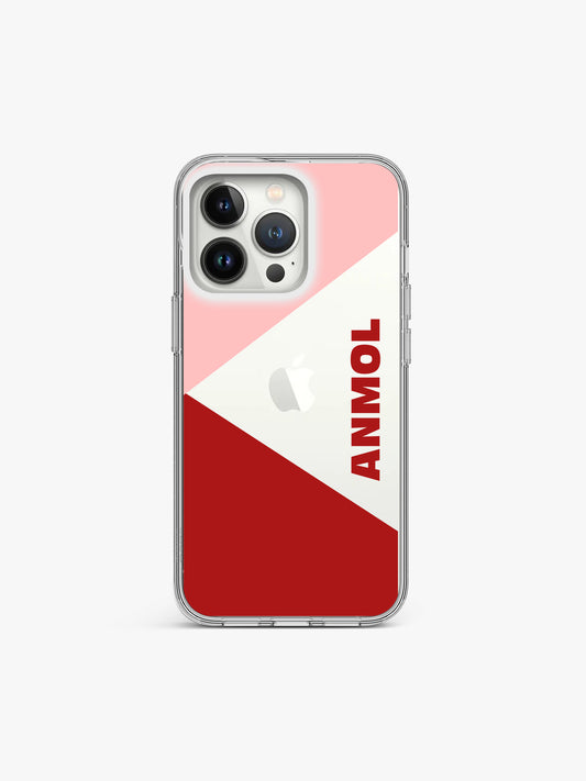 Stripy toned Name Printed Clear Silicone Cover