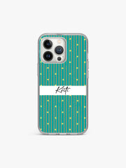 Curated Stripes Name Printed Clear Silicone Cover