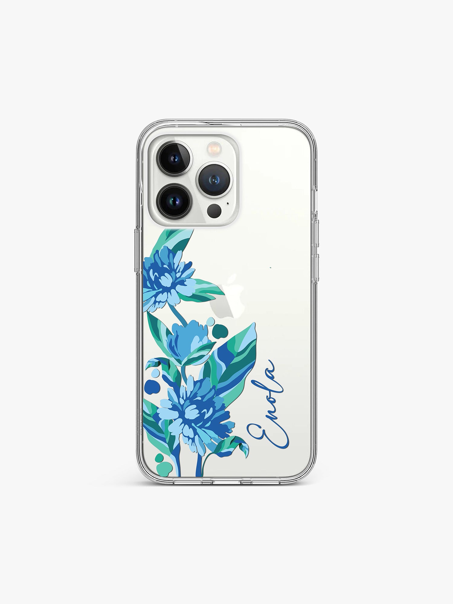 Floral Life Name Printed Clear Silicone Cover Lapis