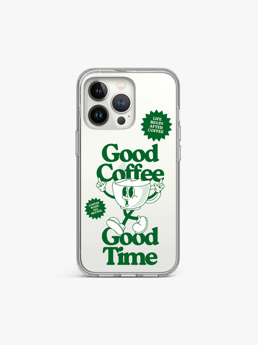 Good Time Coffee Printed Clear Silicone Cover