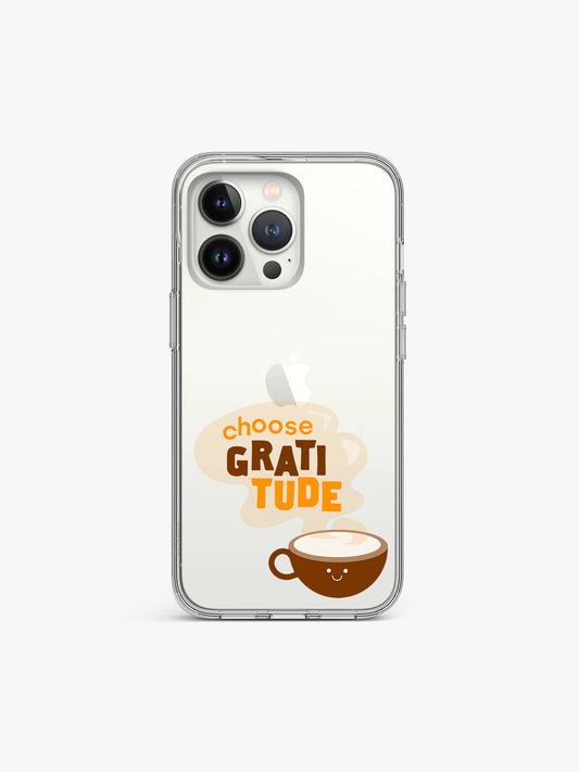 Gratitude Coffee Printed Clear Silicone Cover