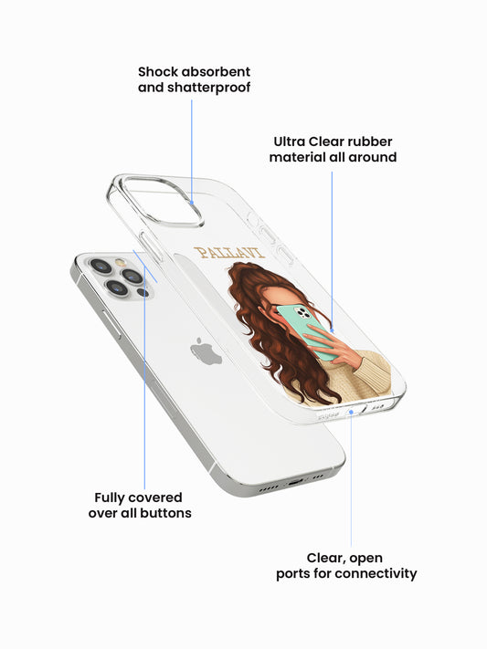 Bubbly Girliecore Name Printed Clear Silicone Cover