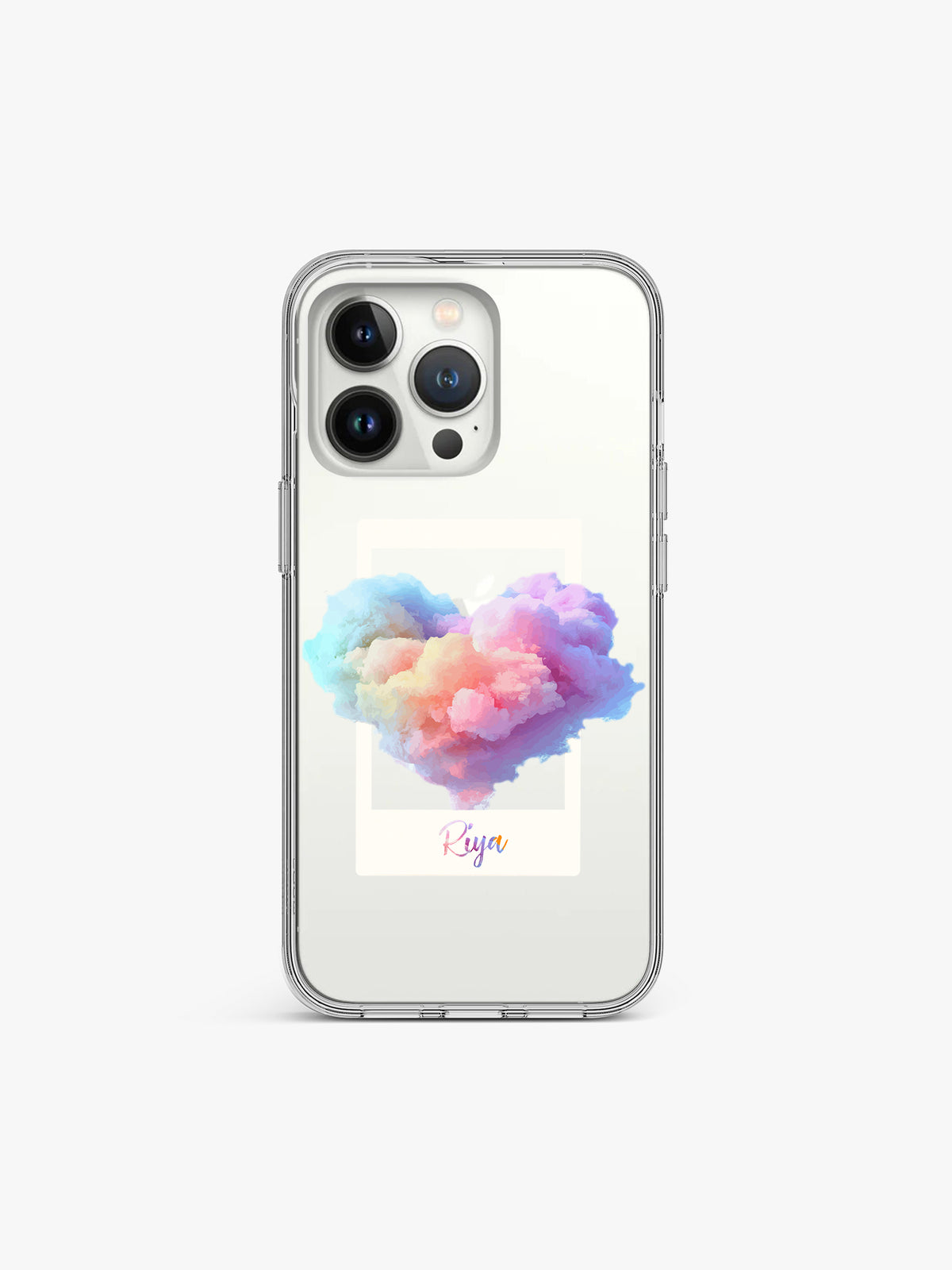 Heart Cloud Name Printed Clear Silicone Cover