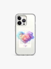 Heart Cloud Name Printed Clear Silicone Cover