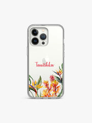 Heliconia Tropical Name Printed Clear Silicone Cover