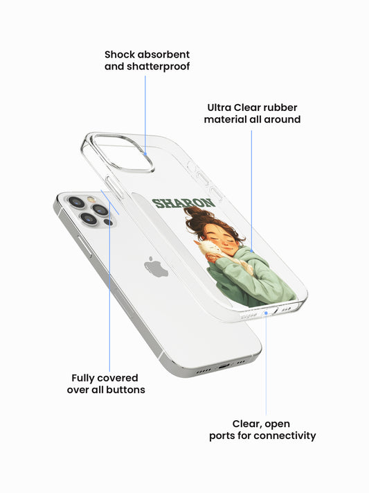 Angel Girliecore Name Printed Clear Silicone Cover
