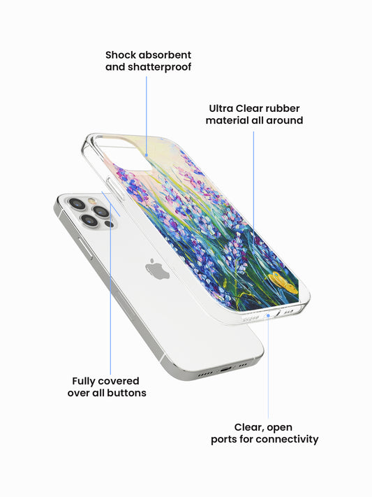 Lavender Bloom Pastel Art Silicone Case Cover