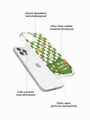 Sage Ghingham Silicone Case Cover