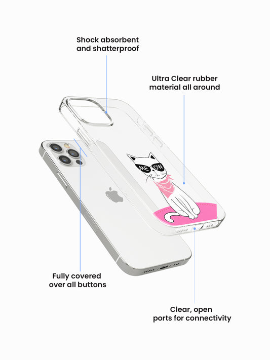 Meow Cat Cartoon Silicone Case Cover