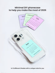 Clear Silicone Case with Mini Polaroid Calendar Cards Pastel Blush