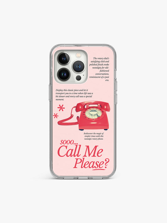 Call please Retro Printed Clear Silicone Cover