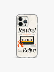 Rewind revive Retro Printed Clear Silicone Cover