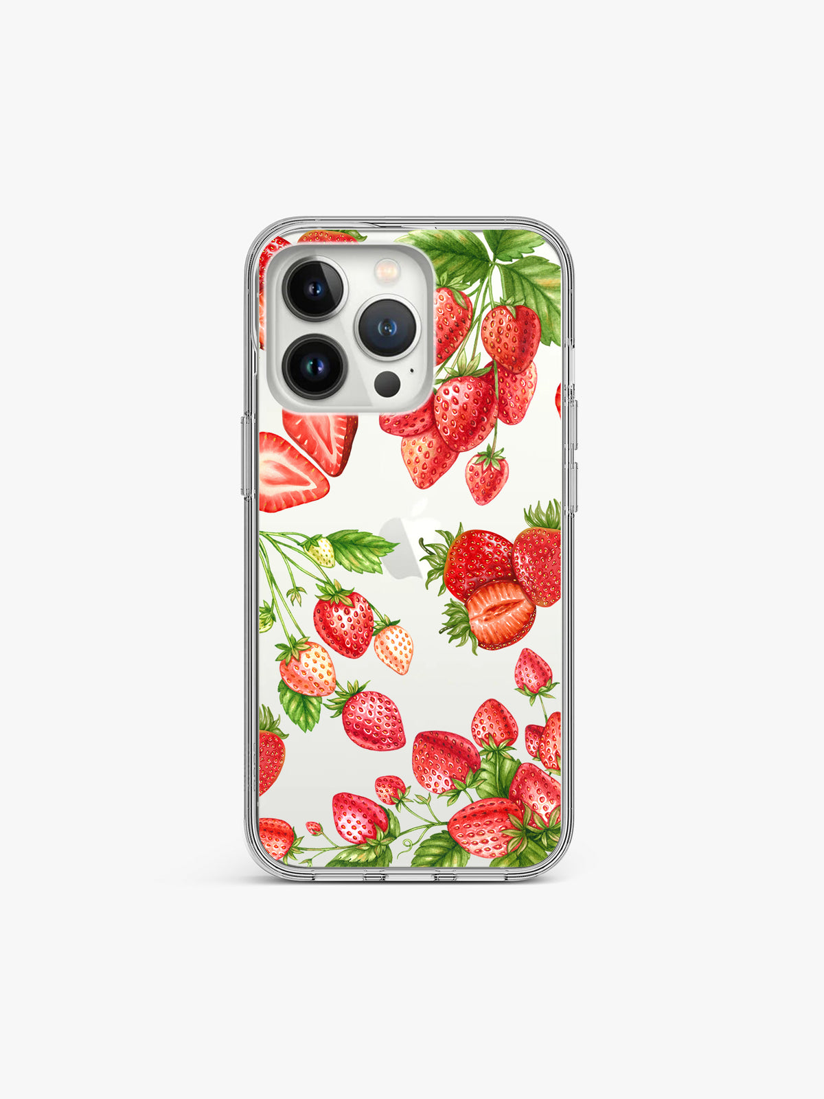 Strawberry Fruit Printed Clear Silicone Cover