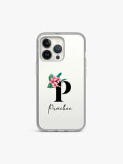 Tropical Blossom Name Printed Clear Silicone Cover