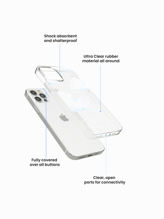 Sea Upside Cloud Printed Clear Silicone Cover