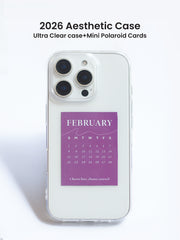 Clear Silicone Case with Mini Polaroid Calendar Cards Warm Drift