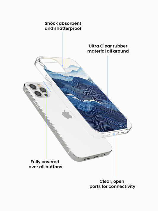 Wave Pastel Art Silicone Case Cover