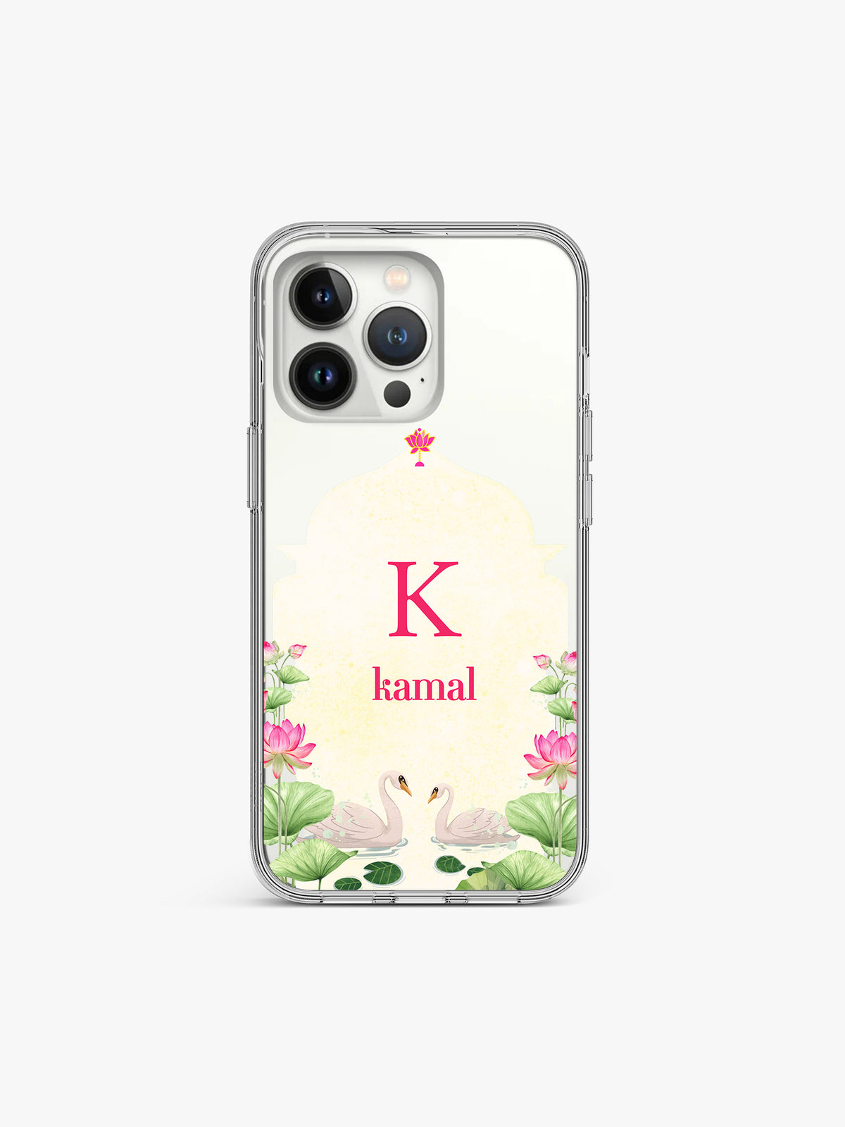 Swan Lotus Nelumbo Name Printed Clear Silicone Cover