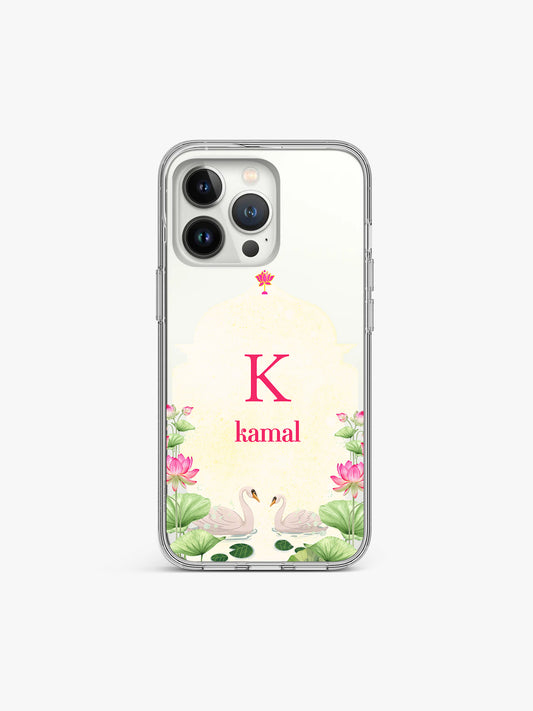 Swan Lotus Nelumbo Name Printed Clear Silicone Cover