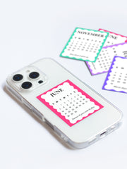Clear Silicone Case with Mini Polaroid Calendar Cards Wiggly Zest