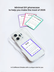 Clear Silicone Case with Mini Polaroid Calendar Cards Wiggly Zest