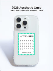 Clear Silicone Case with Mini Polaroid Calendar Cards Wiggly Zest