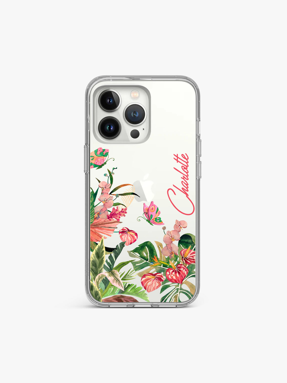 Winged Tropical Name Printed Clear Silicone Cover